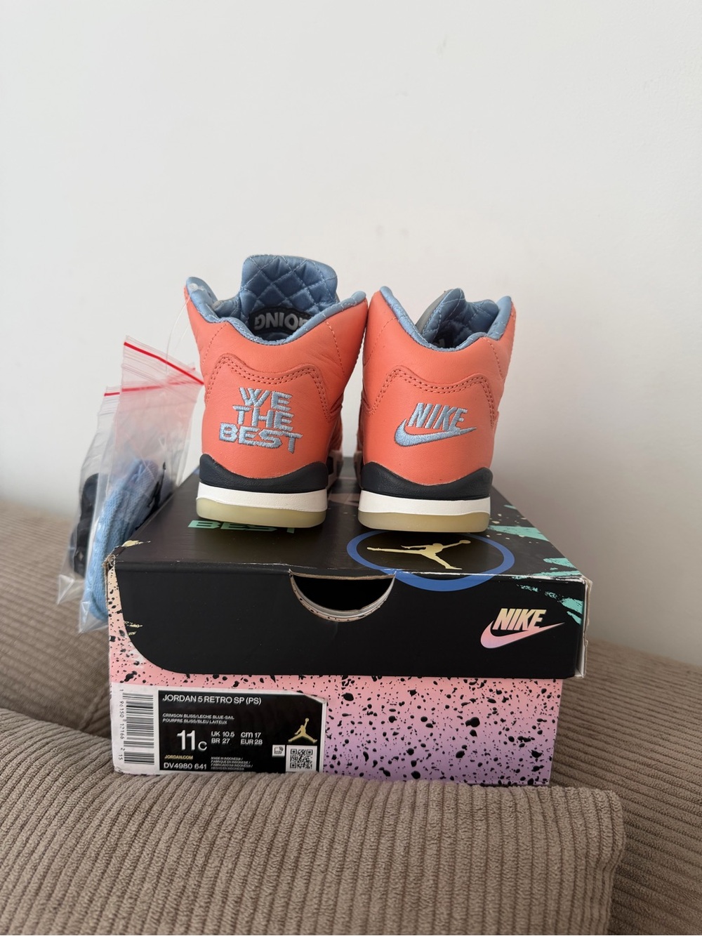 Nike Kids Coral and Blue High-Top Sneakers
